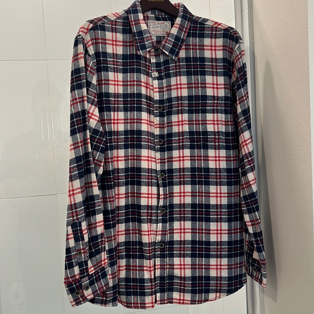Jach’s Long Sleeve Men’s Button Down Flannel Shirt